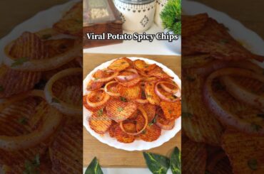 Spicy Potato Chips Recipe 😍 #shorts #viralvideo #recipe #potato #chips #viral