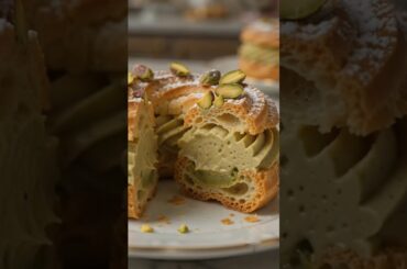This Pistachio Paris-Brest Is a French Pastry Dream!#trending #dessert #viral #shorts #fyp #ytshorts