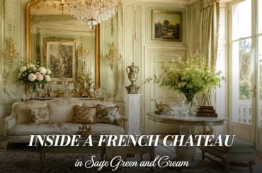Inside a French Château in Sage Green and Cream