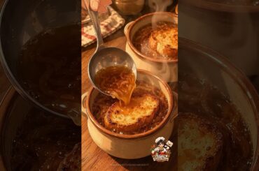 The Perfect French Onion Soup Deep Golden & So Cheesy| #animecooking #cookingasmr #asmr #food #soup