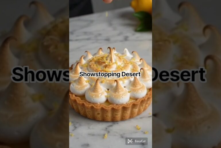 Classic French Lemon Meringue Tart #asmr #baking # shorts