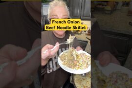 French Onion Beef Noodle Skillet 🧀 #Recipe in Description
