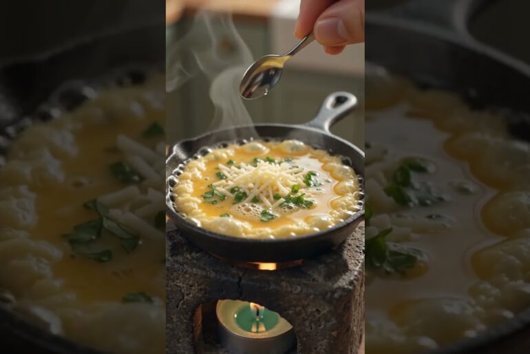 ​🍳 Mini Cheesy Herb Omelette! 🧀 Fluffy French Omelette Breakfast ASMR 🍳
