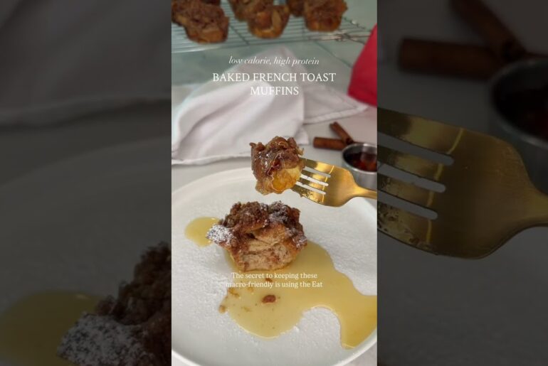 Low Calorie, High Protein Baked French Toast Muffins 👉 Full detailed recipes can always be found on