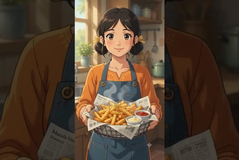 Cozy Village Cooking ASMR | Ghibli Style Spicy Masala French Fries Recipe 🥔🔥