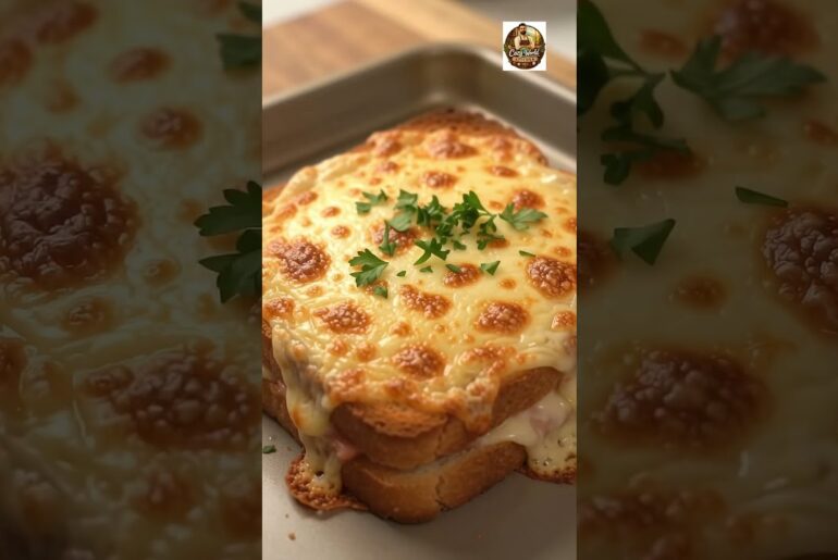French Croque Monsieur | Crispy Ham & Gruyère Cheese Sandwich #food #cooking