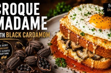 Croque Madame with Black Cardamom & Red Wine Sauce | Vegetarian Gourmet Recipe
