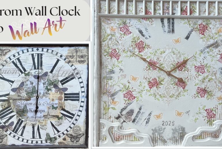 Thrifted Wall Clock Makeover | From Industrial Clock to French Country Wall Art