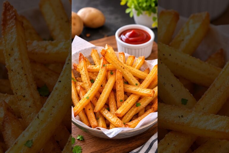 Super Crispy French Fries ASMR 🍟🤤 | Perfect Crunch #Shorts #streetfood  #cooking #shorttimerecipes