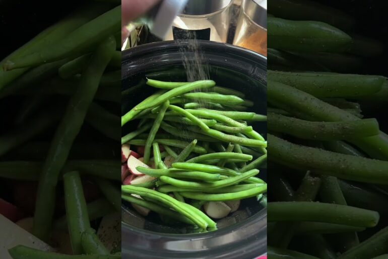 French Onion Green Beans & Potatoes with Chicken 🤤 #crockpotcooking #chickenandpotatoes #cozy
