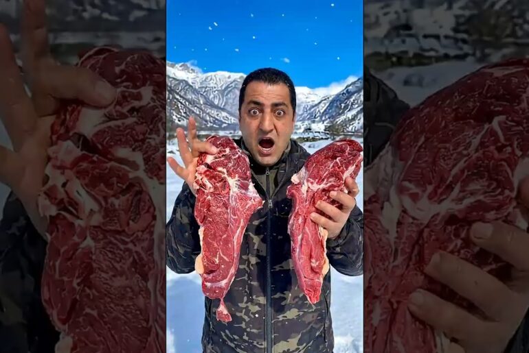 Huge French-Style Meat Cooked Over an Open Fire! | Amazing Village Cooking #cooking #bbq #food #meat