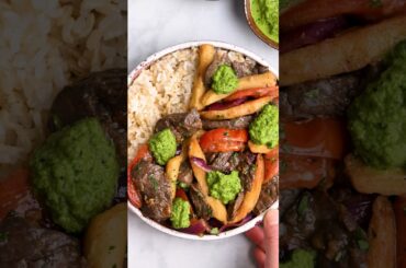 Shaking beef lomo saltado. recipe link in description. #lomosaltado