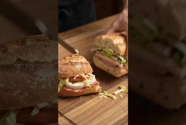 Crispy French Bread Sandwich + Beer & Chips 🥪🍺 | Lunch Special #shorts