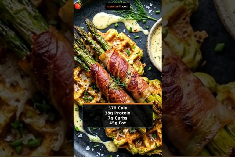 Air-Fried Prosciutto-Wrapped Asparagus Waffles