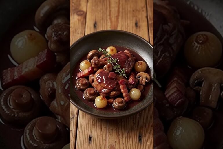 American Reacts to France's Classic Wine-Braised Dish #usashorts #americaeats
