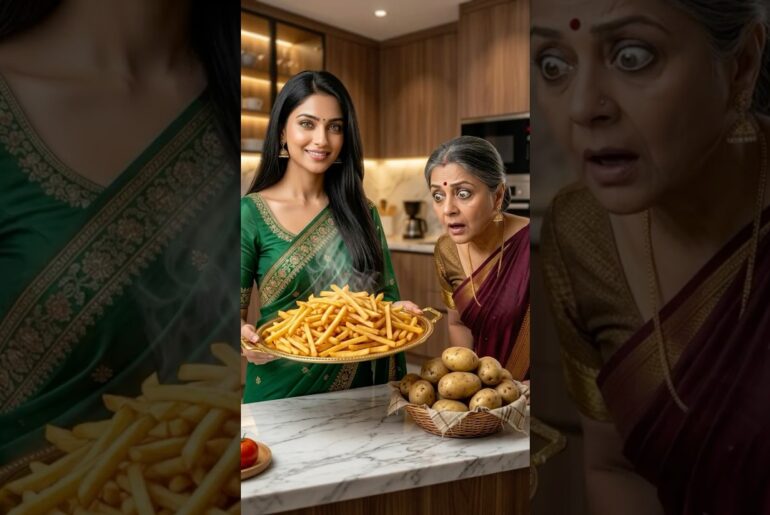 Bahu Ne Purane Aaloo Se Banayi Crispy French Fries #frenchfries #saasbahu #saasbahucomedy #explore