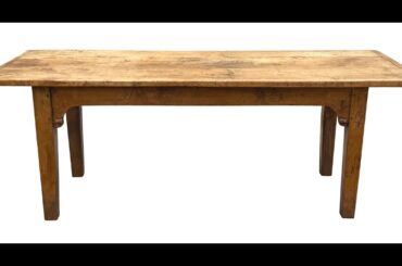 Large Early 19th Century Sycamore Farmhouse Kitchen Dining Table, French Provincial