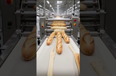 🥖 Inside a Baguette Factory 😱 | How French Baguettes Are Made! #shorts  #howitsmade #factoryprocess