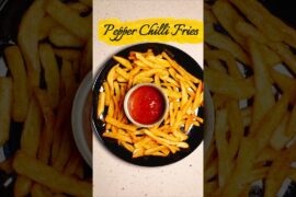 Pepper Chilli Fries | Crispy French Fries | Favourite Evening Snacks | Easy Snacks #shorts #asmr