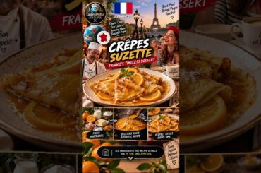 Crêpes Suzette 🇫🇷 France’s Iconic Orange Dessert | TastesPedia #Shorts