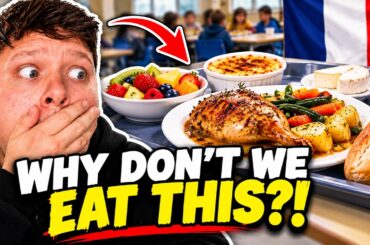 American Reacts to What French Kids Eat At School *INSANE*