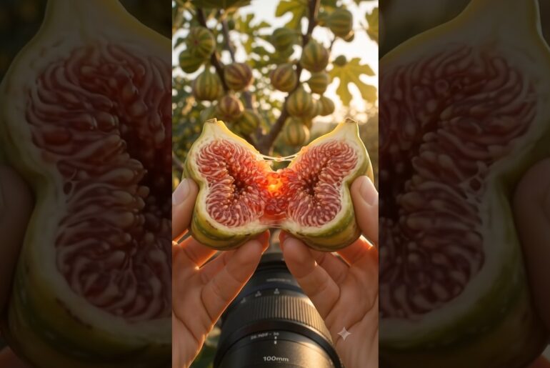 That tiger fig tear pop at 0:23 is pure botanical ASMR 🤤🍓✨