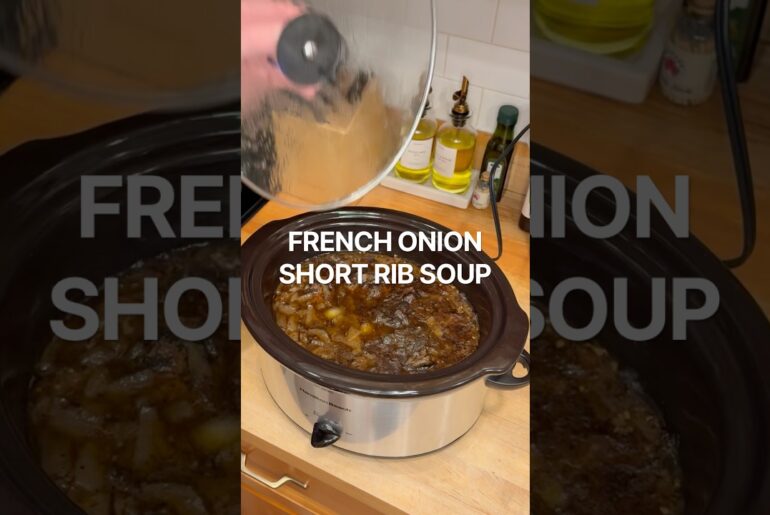My 2 favorites things and putting them together. French Onion Short Rib Soup🔥🧅 #crockpot