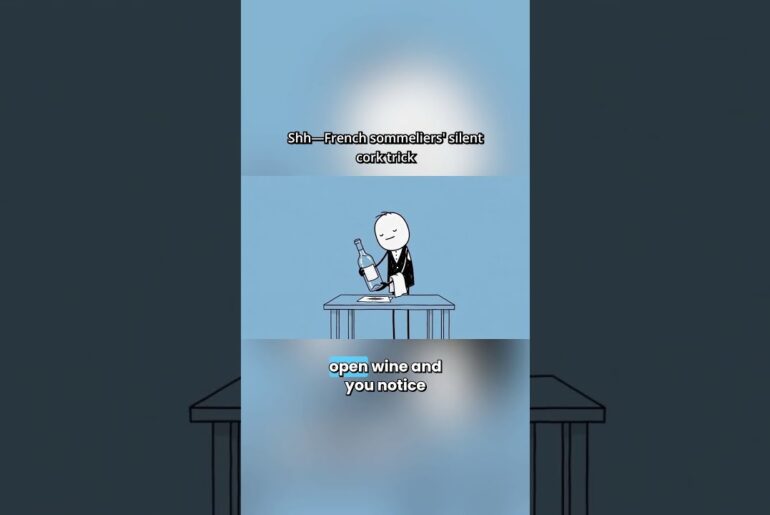 STOP Popping the Cork! 🍷 The French Sommelier’s Silent Trick 🤫 #animation #wine #winelovers