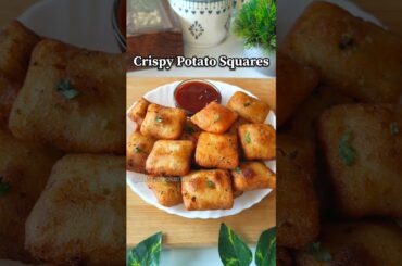 Crispy Potato Squares Recipe 😍 #shorts #potato #snacks #trending #recipe #viral #shortsfeed #food