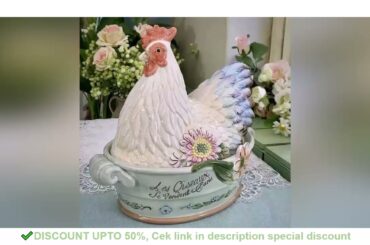 French Vintage Egg Container Ceramic with Cover Fruit Bowl Creative Hen Storage Tank Living Room