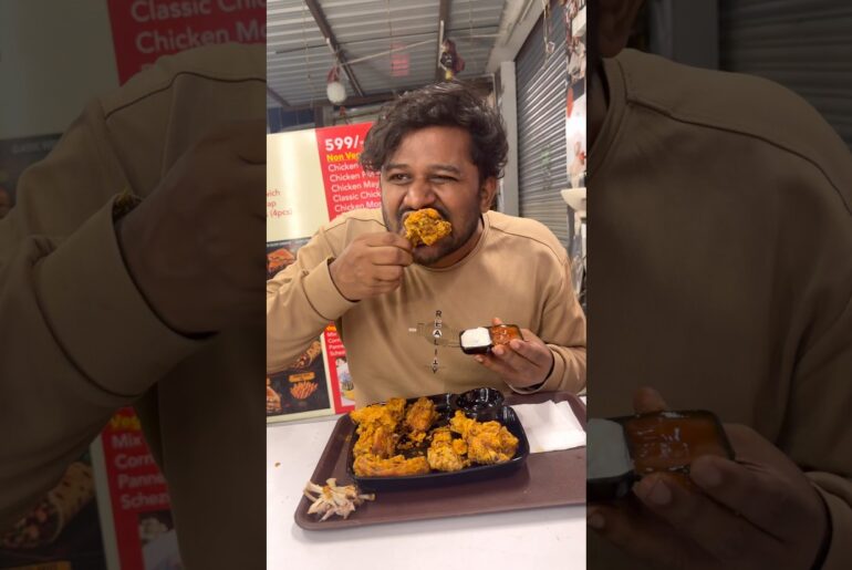 Eating 10 Fried Chicken Wings in Tirupati | Mouth Watering Chicken Loaded French Fries Bowl #shorts
