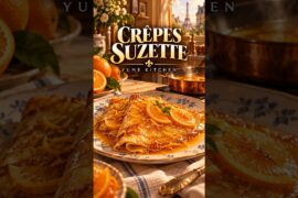 Crêpes Suzette 🍊🇫🇷 | French Dessert | Anime Cooking ASMR #Shorts
