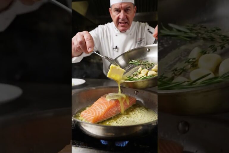 Golden Butter Basting on Salmon! 🧈🔥 | Professional Chef ASMR