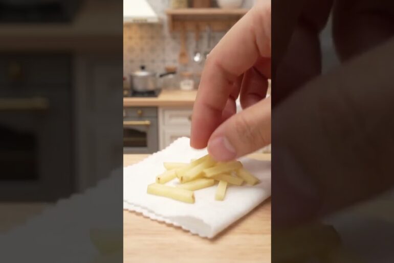 Miniature Fries Making Recipe Video😋🍟#miniature #cooking #recipe #foodshorts #viral #minivlog #fries