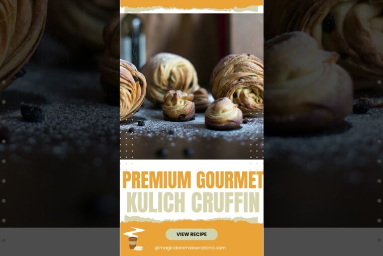 Kulich Cruffins Recipe: Discover These Irresistible Golden Easter Pastries with Raisins.