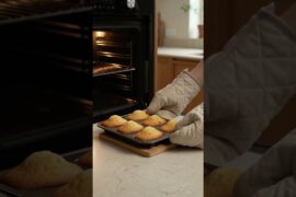 French Madeleines 🐚🍋 | Golden Shell Cake ASMR #Shorts