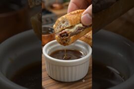 French Dip Sandwich with Warm Au Jus #french #sandwich #viral