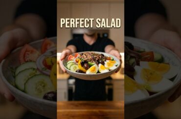 Salade Niçoise in 2 Minutes 🥗 Classic French Salad #shorts #easyrecipe #viral #recipe  #americanfood