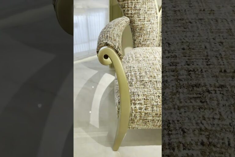 Classical Showroom: Giltwood Armchairs, French Dining Table and Gold-Leaf Sideboard