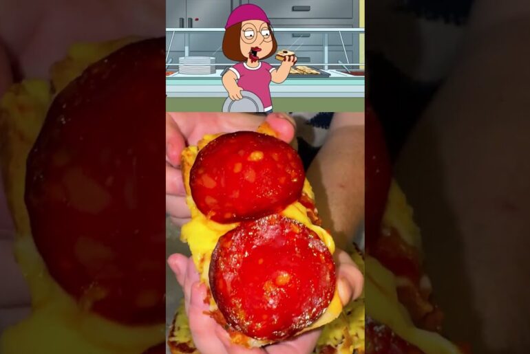 Family Guy French Bread Pizza Recipe 🍕 #familyguy #asmrcooking #shorts