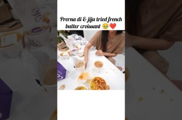 Prerna di & jiju tried french butter croissant 🥹❤️ @triggeredinsaan #liveinsaan #shorts