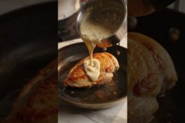 French Creamy Garlic Chicken 🍗🧄 with Parmesan Mashed Potatoes! #shorts