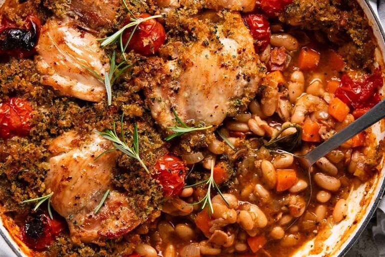 Chicken Cassoulet - French Chicken & Bean Casserole