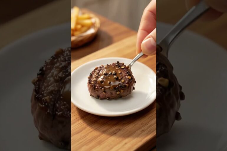 Cooking a Tiny Steak au Poivre Like a French Chef 🥩🔥