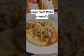 French Onion Meatballs in the Crockpot were delish # #kiddinners #easyrecipes #weeknightdinners