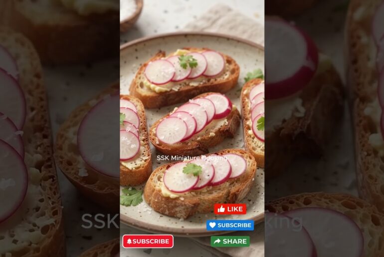 French Radish Butter Tart 🥐🇫🇷 | Easy French Appetizer Recipe | Crispy & Delicious #Shorts miniature