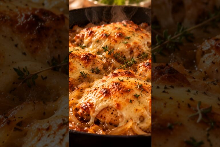 French Onion Chicken (5 Ingredients, One Pan)  #dinnerideas #recipe #easyrecipes #chicken
