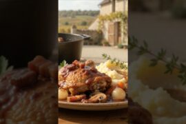 🇫🇷🍗 Coq au Vin – Traditional French Chicken in Red Wine Sauce